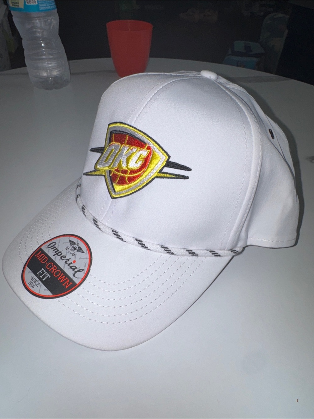 White OKC Embroidered Baseball Cap - Unbranded